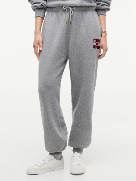 Grey Flock Varsity Logo Cuffed Joggers  Women