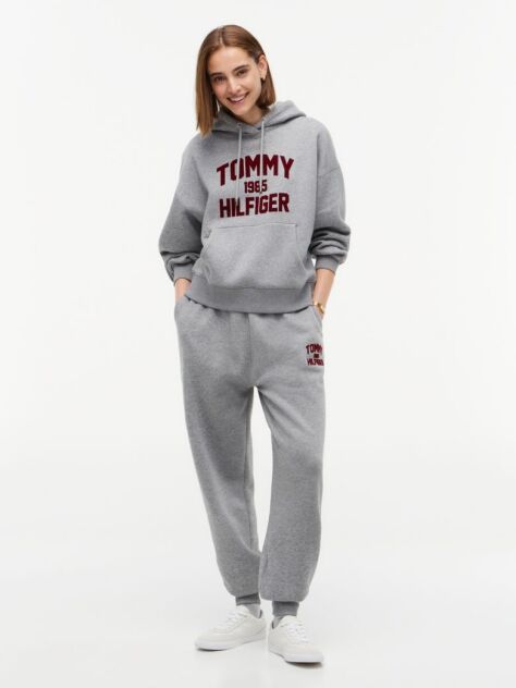 Grey Flock Varsity Logo Cuffed Joggers  Women