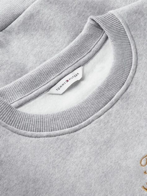 Grey Logo Embroidery Relaxed Fleece Jumper  Women