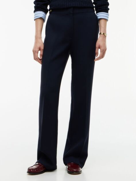 Μπλε Slim Παντελόνι Με Χρυσά Κουμπιά Σε Bootcut Γραμμή  Γυναίκες