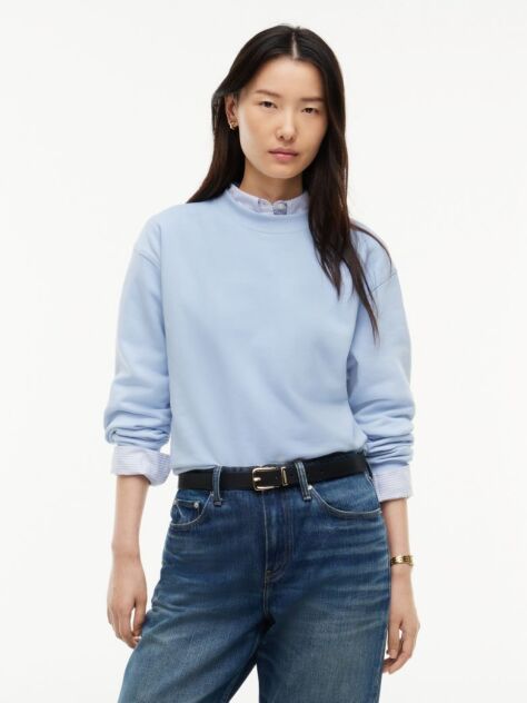 Blue Tonal Logo Crew Neck Sweatshirt  Women