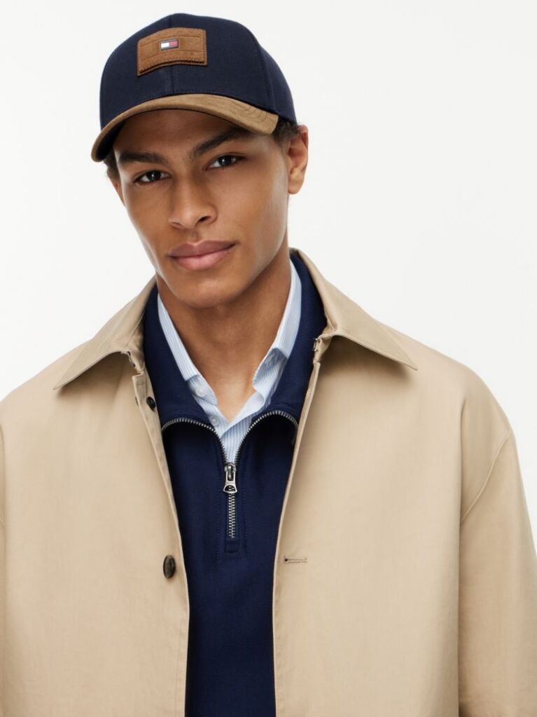 Μπλε Καπέλο Baseball Hilfiger Με Σουέτ Γείσο  Άνδρες