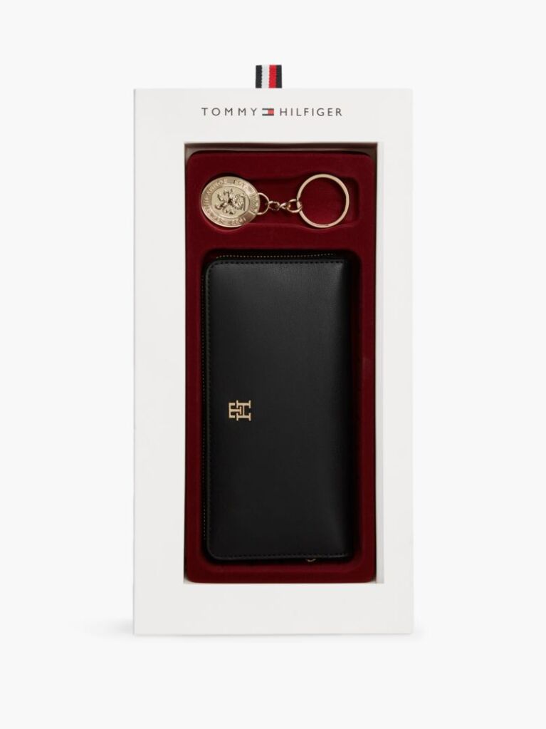 Black Zip-Around Wallet And Bag Charm Set  Women