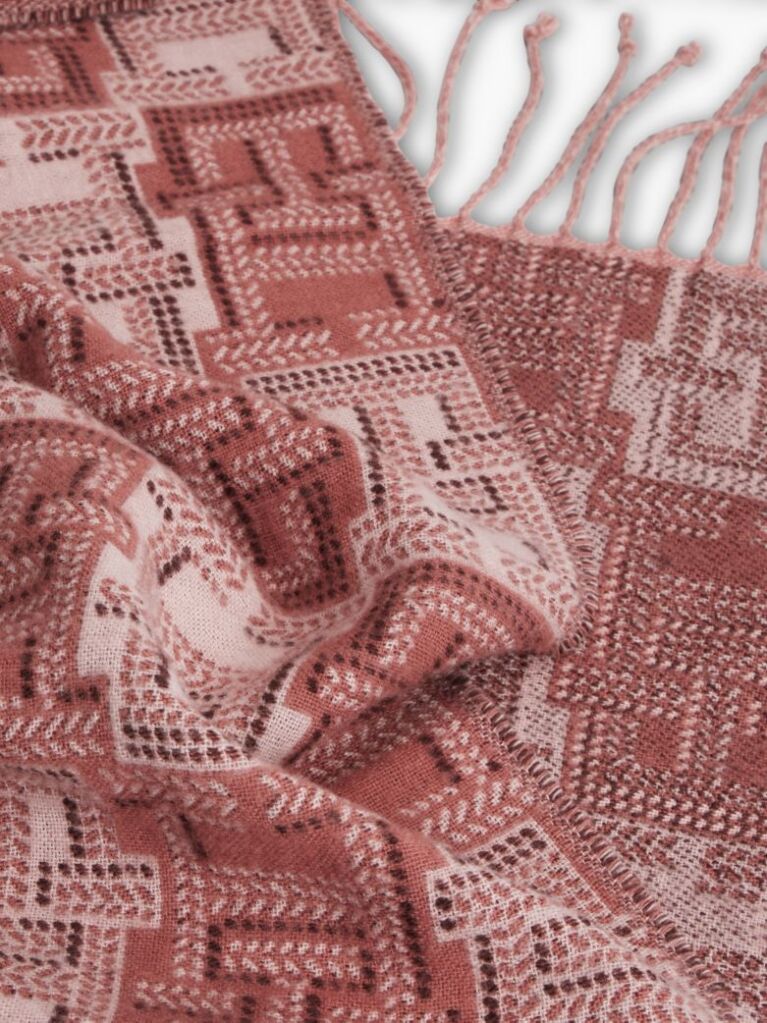 Pink TH Monogram Pure Wool Scarf  Women