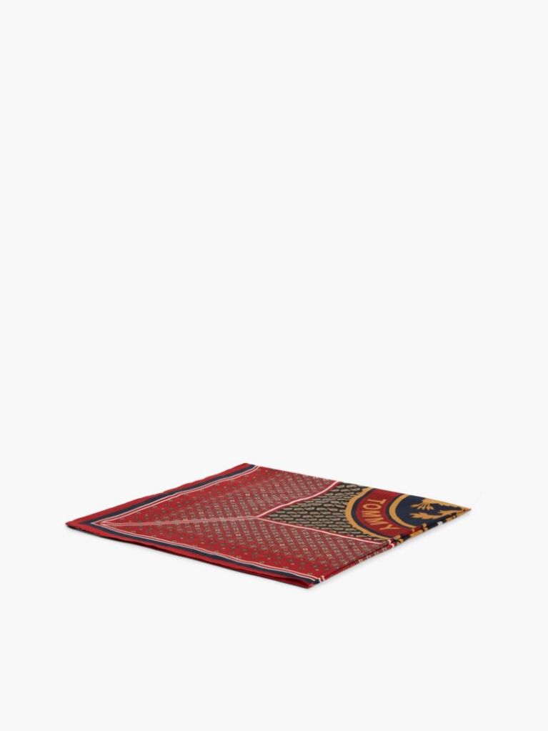 Multi Pure Silk TH Crest Square Scarf  Women