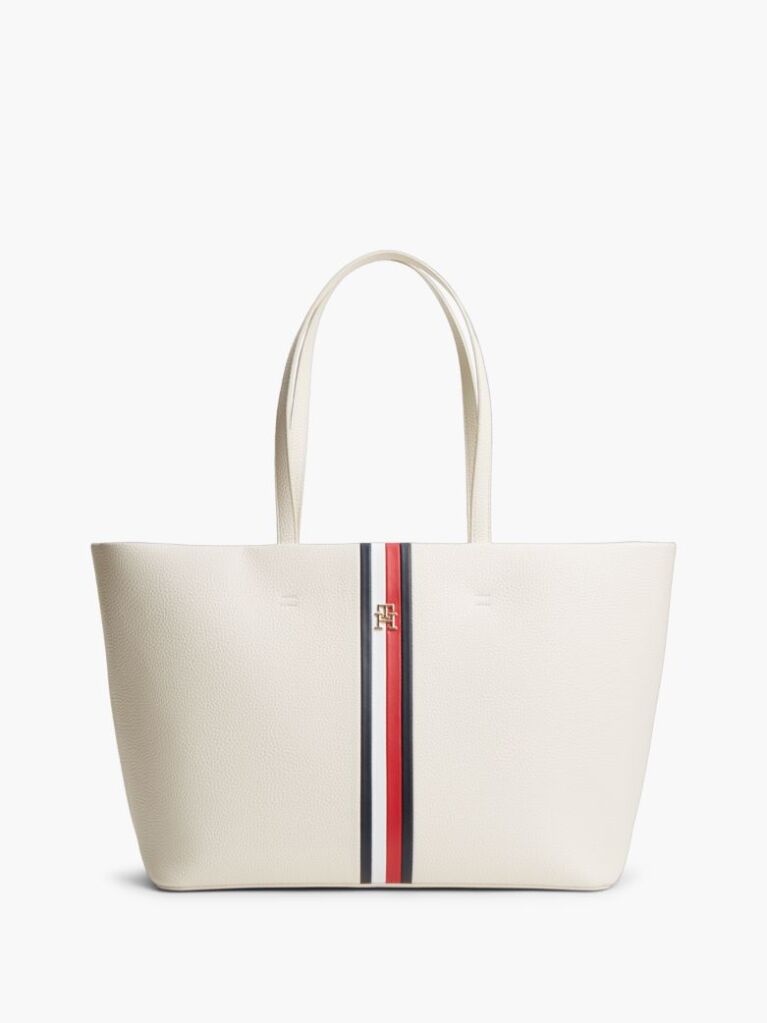 Beige Essential Corporate Global Stripe Tote Bag  Women