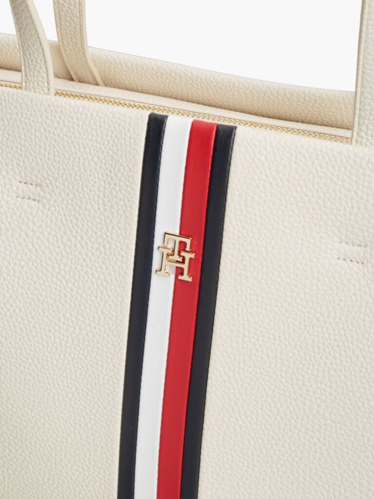 Beige Essential Corporate Global Stripe Tote Bag  Women