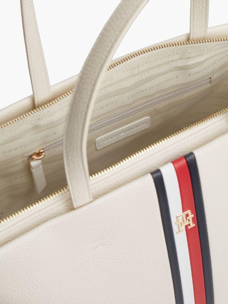 Beige Essential Corporate Global Stripe Tote Bag  Women