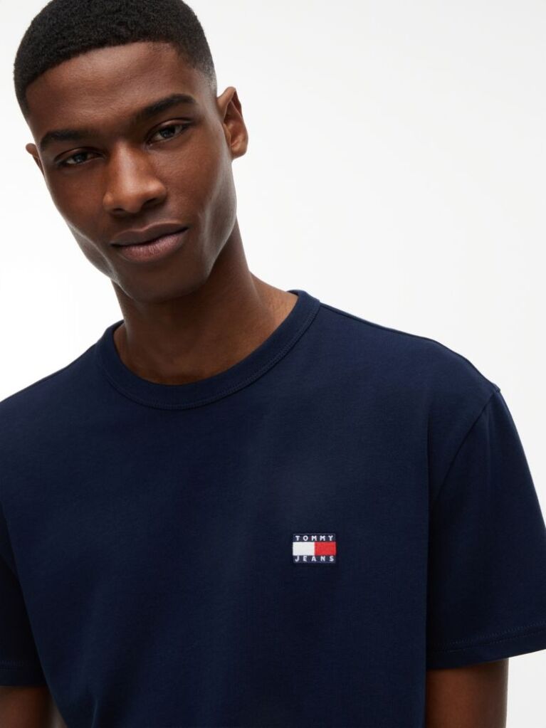 Μπλε T-Shirt Με Σήμα Tommy Και Κανονική Λαιμόκοψη  Άνδρες