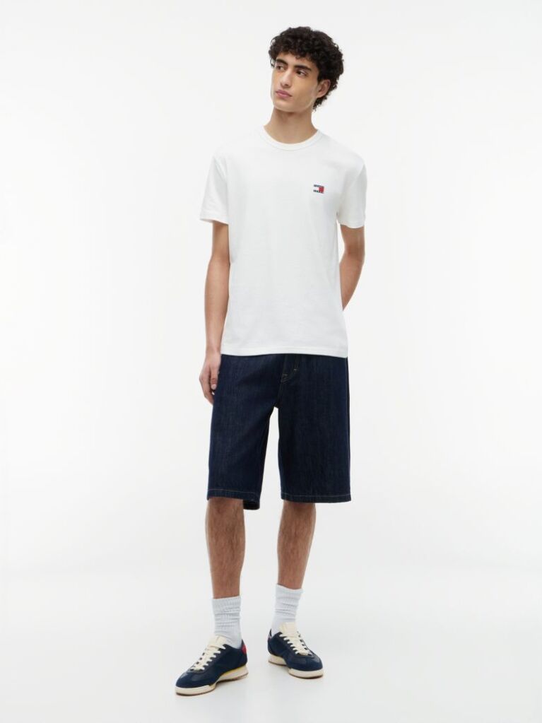 Μπεζ T-Shirt Με Σήμα Tommy Και Κανονική Λαιμόκοψη  Άνδρες