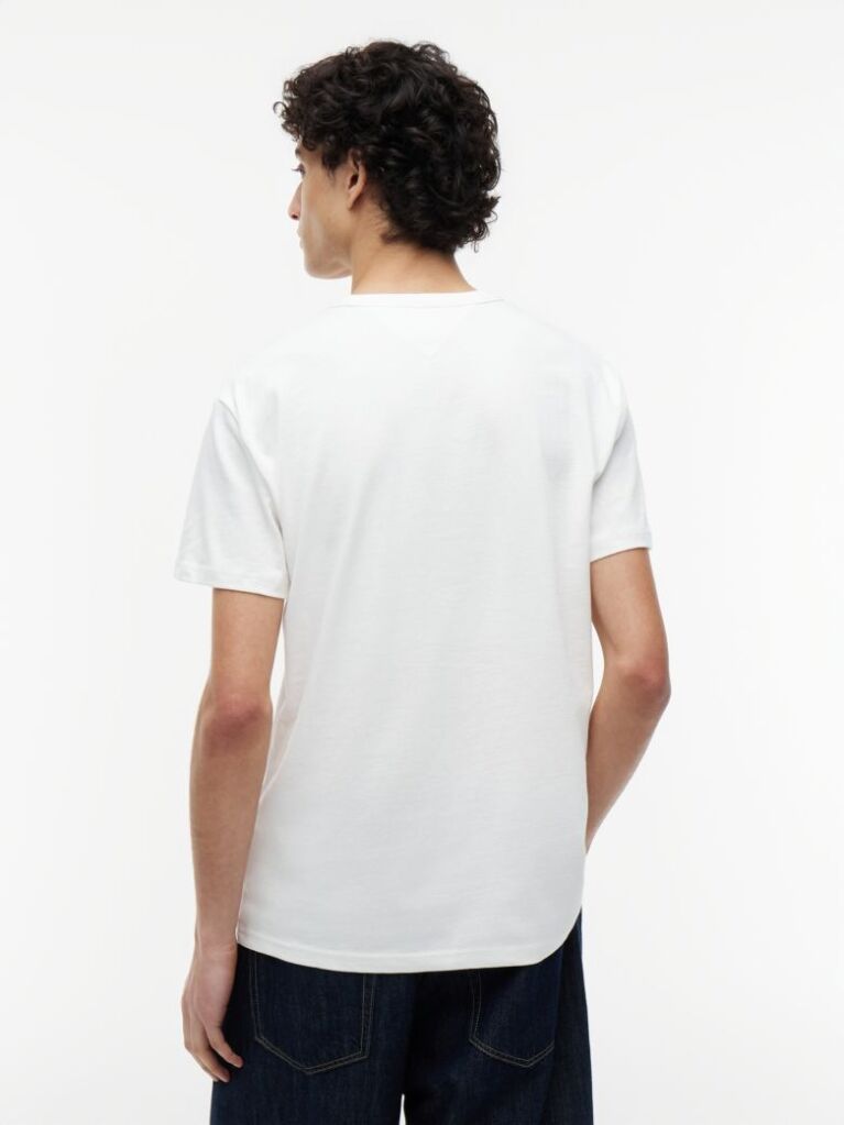 Μπεζ T-Shirt Με Σήμα Tommy Και Κανονική Λαιμόκοψη  Άνδρες