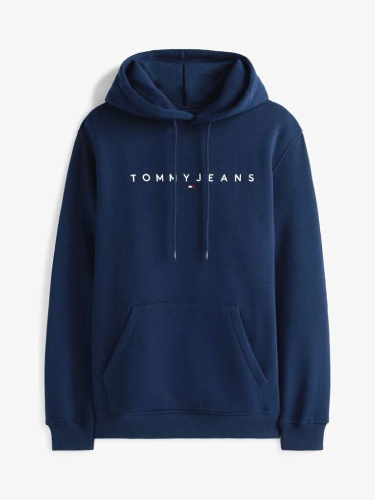 Μπλε Hoody Σε Κανονική Γραμμή Με Λογότυπο  Άνδρες