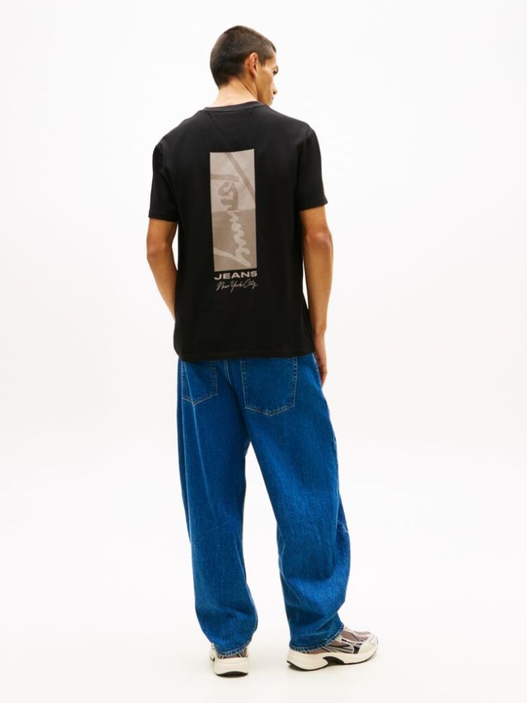 Μαύρο T-Shirt Με Κλασική Λαιμόκοψη Και Signature Κεντητό Λογότυπο  Άνδρες