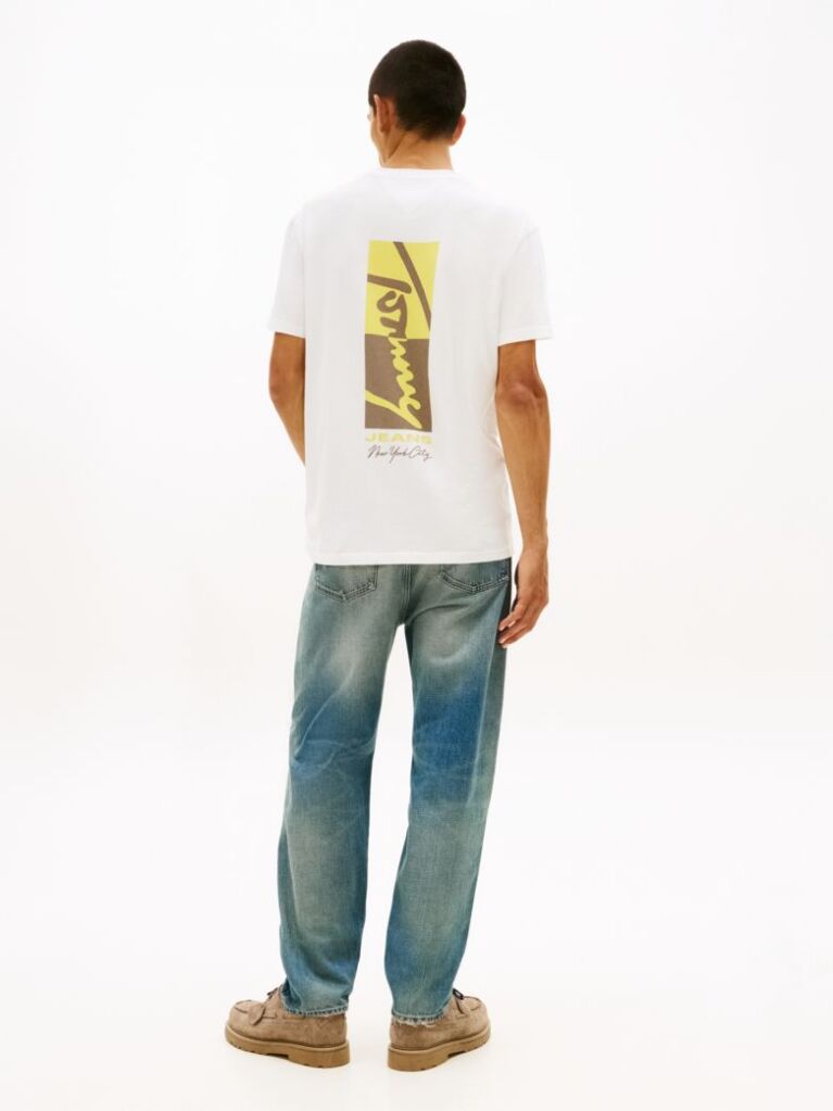 Άσπρο T-Shirt Με Κλασική Λαιμόκοψη Και Signature Κεντητό Λογότυπο  Άνδρες
