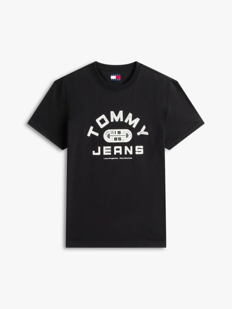 Μαύρο T-Shirt Με Κλασική Λαιμόκοψη Και Graphic Σχέδιο  Άνδρες