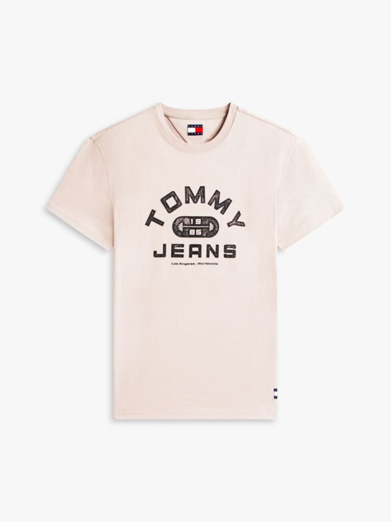 Μπεζ T-Shirt Με Κλασική Λαιμόκοψη Και Graphic Σχέδιο  Άνδρες