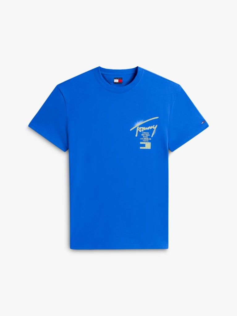 Μπλε T-Shirt Με Signature Πίσω Λογότυπο  Άνδρες