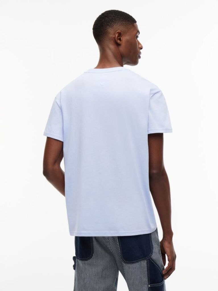 Μπλε T-Shirt Με Κλασική Λαιμόκοψη Και Σημαία  Άνδρες