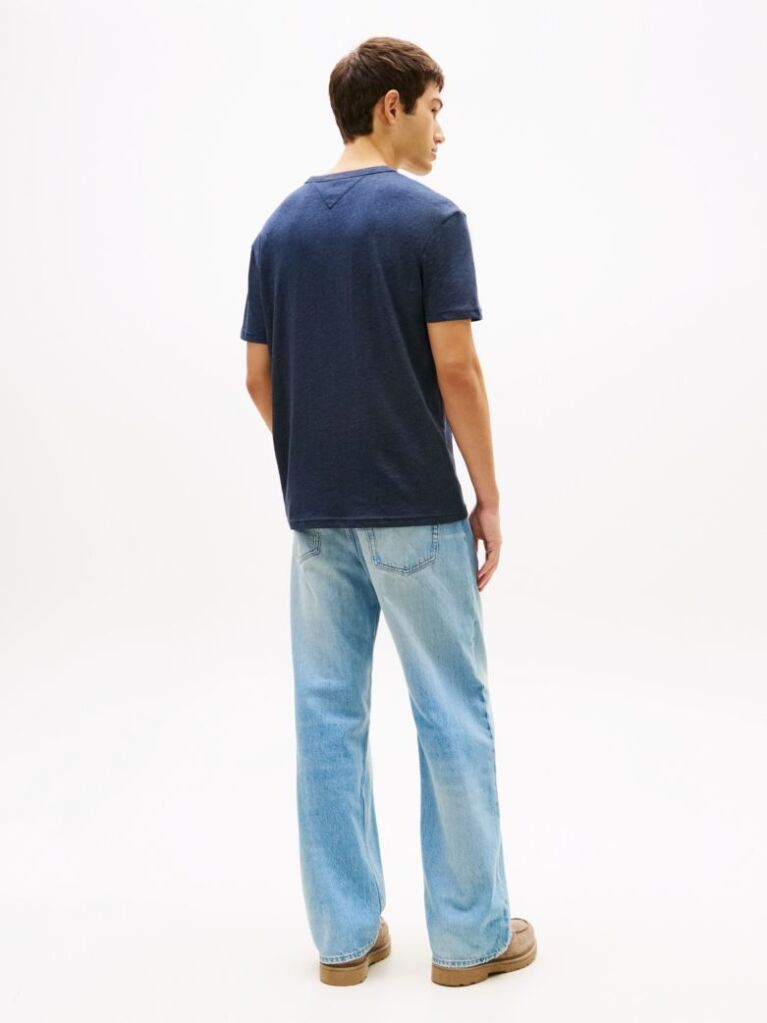 Μπλε T-Shirt Με Tonal Ετικέτα Tommy  Άνδρες
