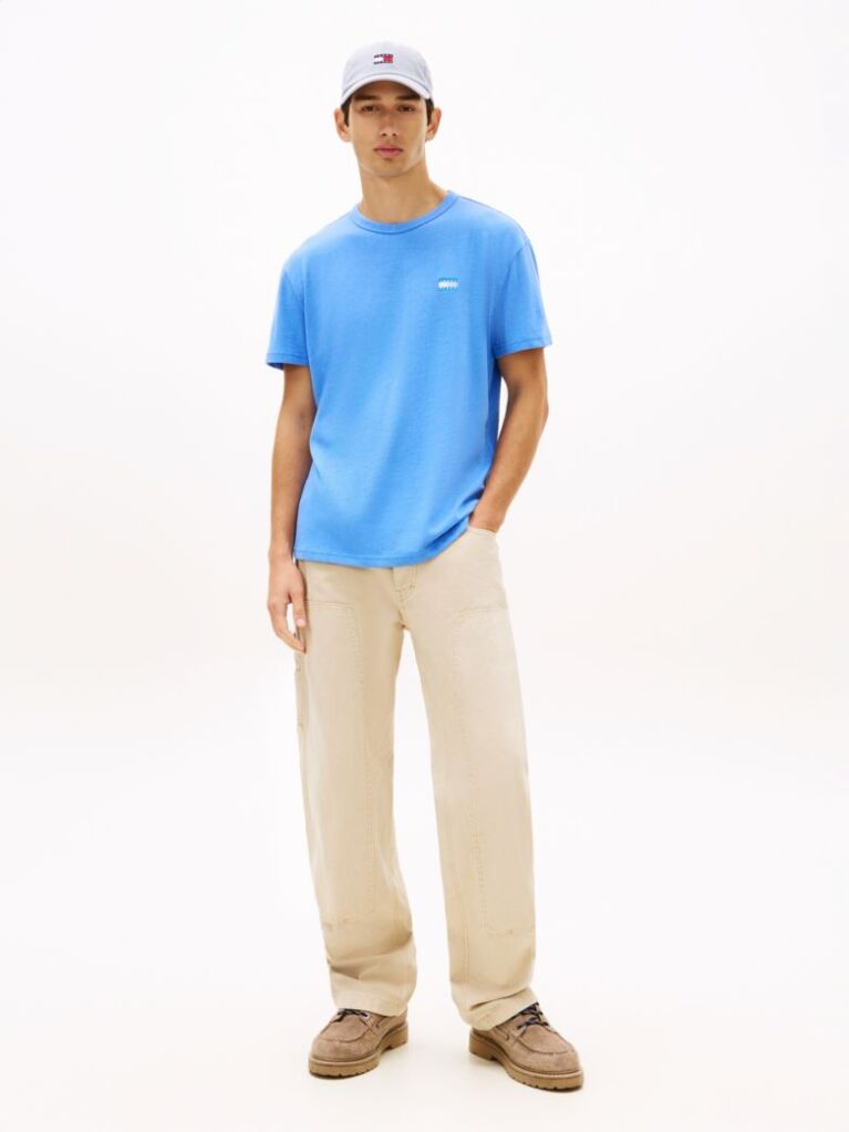 Μπλε T-Shirt Με Tonal Ετικέτα Tommy  Άνδρες