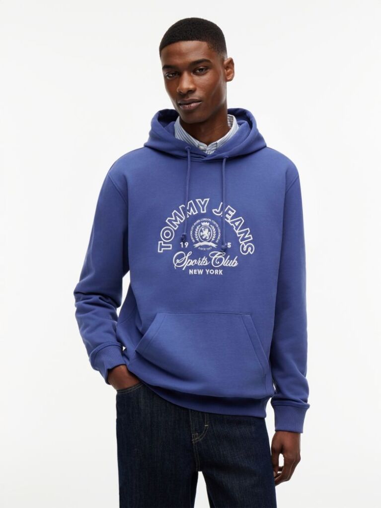 Μπλε Hoody Με Κουκούλα Και Λογότυπο  Άνδρες