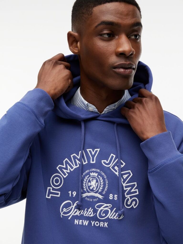 Μπλε Hoody Με Κουκούλα Και Λογότυπο  Άνδρες