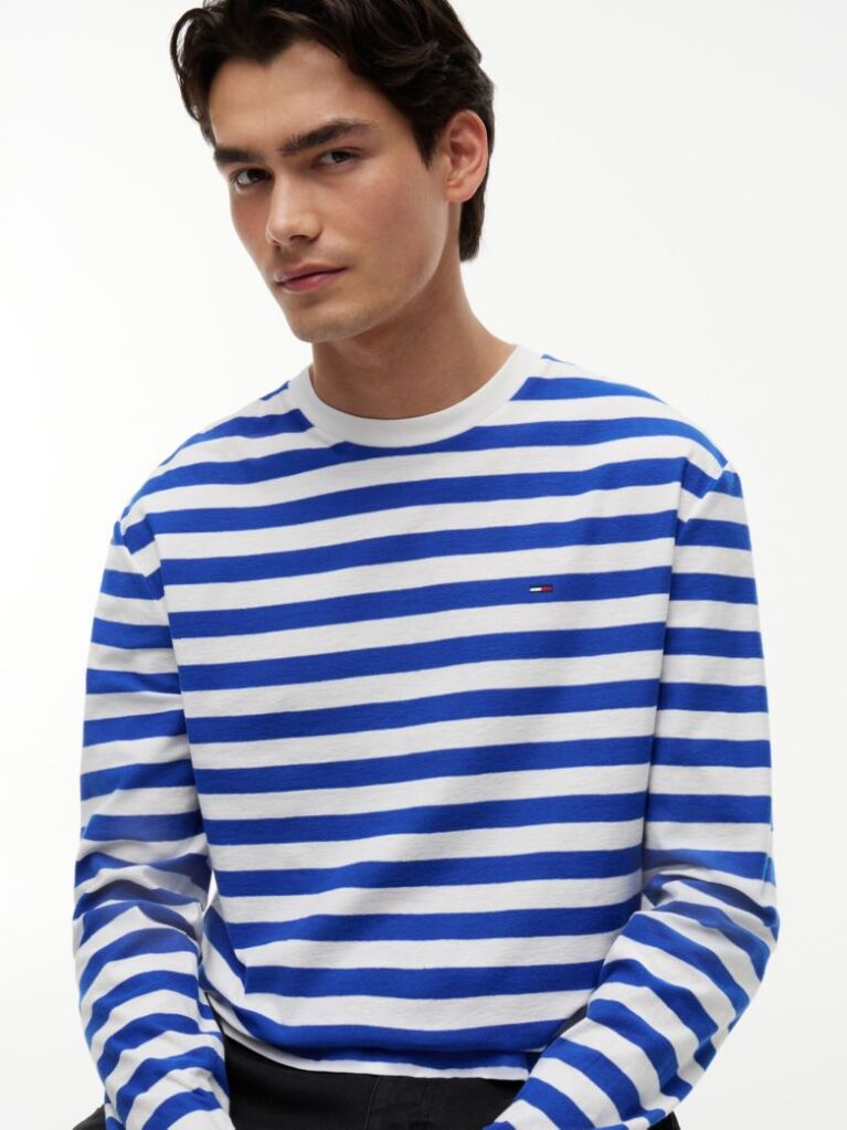 Multi T-Shirt Μακρυμάνικο Με Ρίγες Και Σημαία  Άνδρες
