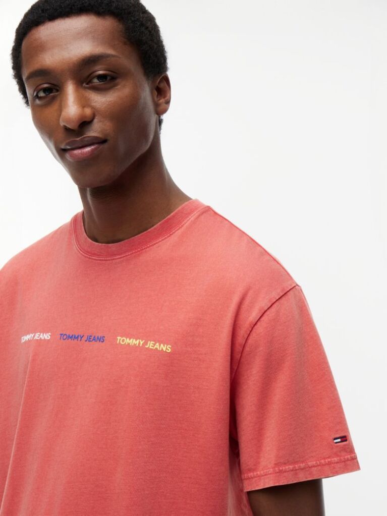 Κόκκινο T-Shirt Με Επαναλαμβανόμενο Λογότυπο  Άνδρες