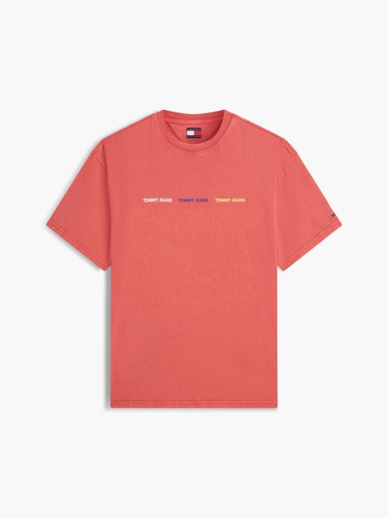 Κόκκινο T-Shirt Με Επαναλαμβανόμενο Λογότυπο  Άνδρες