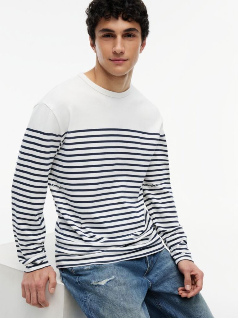 Multi T-Shirt Μακρυμάνικο Με Ρίγες Και Λογότυπο  Άνδρες