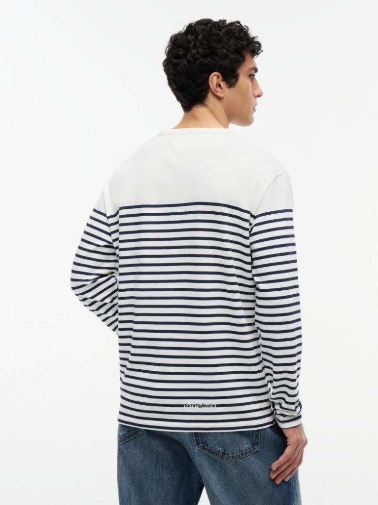 Multi T-Shirt Μακρυμάνικο Με Ρίγες Και Λογότυπο  Άνδρες