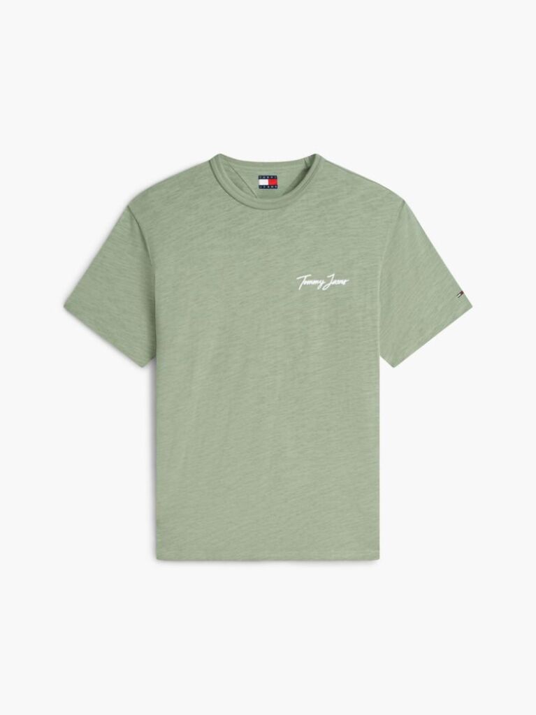Πράσινο T-Shirt Σε Άνετη Γραμμή Με Υφή Και Σχέδιο Στην Πλάτη  Άνδρες