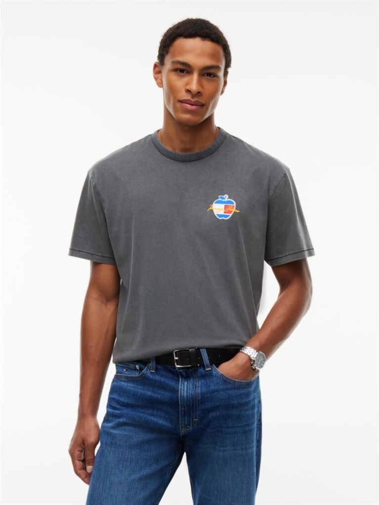 Black Signature Back Graphic Relaxed T-Shirt  Men