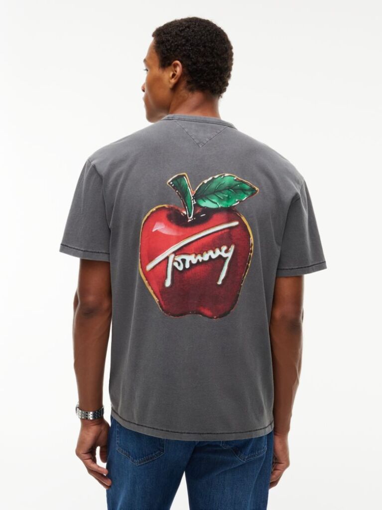 Black Signature Back Graphic Relaxed T-Shirt  Men