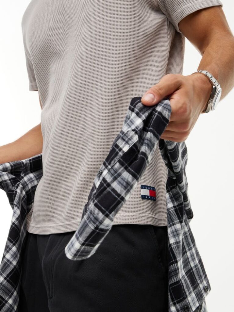 Καφέ Ottoman T-Shirt Με Waffle Πλέξη   Άνδρες