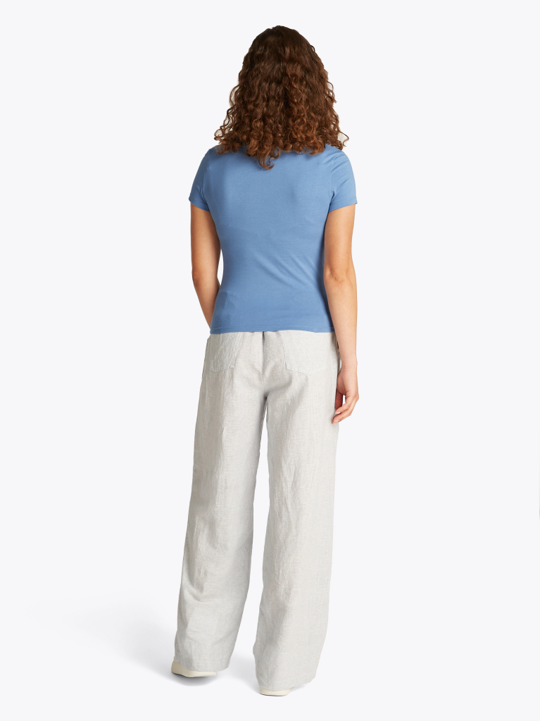 Μπλε T-Shirt Σε Slim Γραμμή Με Tonal Λογότυπο  Γυναίκες