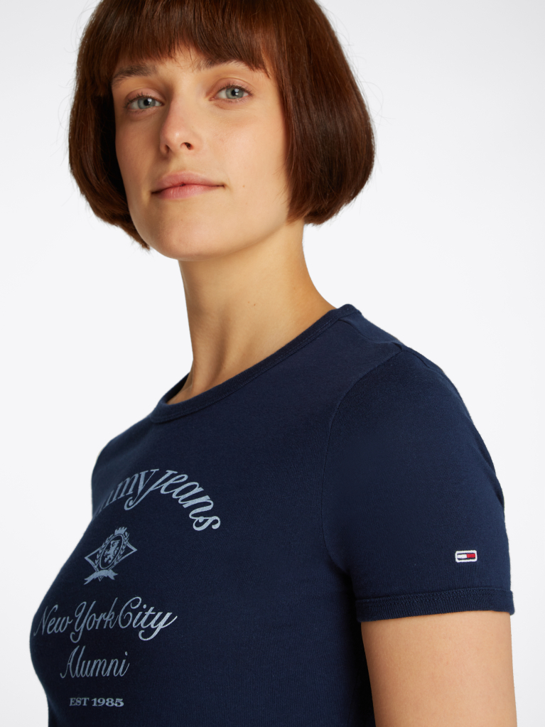 Μπλε T- Shirt Με NYC Λογότυπο Σε Slim Γραμμή  Γυναίκες