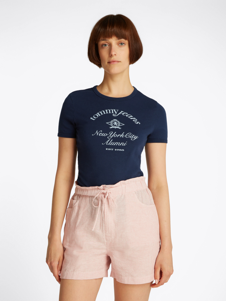 Μπλε T- Shirt Με NYC Λογότυπο Σε Slim Γραμμή  Γυναίκες