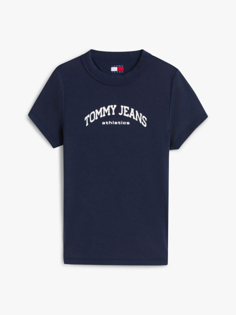 Μπλε Slim T-Shirt Με Κλασική Λαιμόκοψη Και Λογότυπο  Γυναίκες