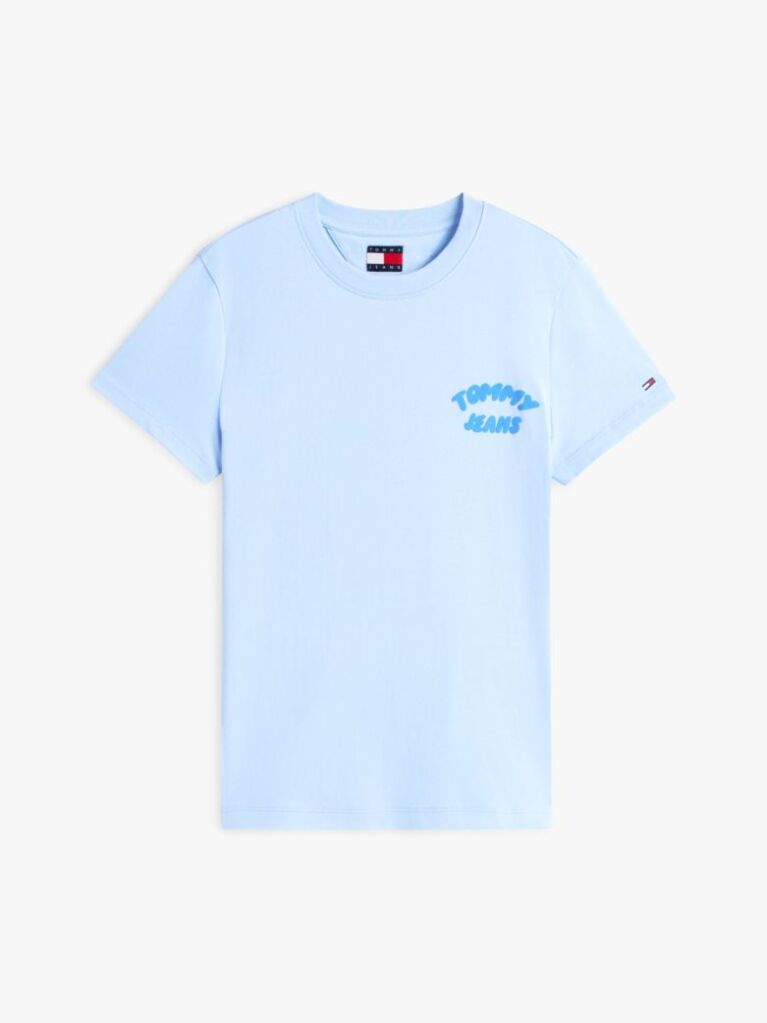 Μπλε T-Shirt Με Bubble Λογότυπο Και Κλασική Λαιμόκοψη  Γυναίκες