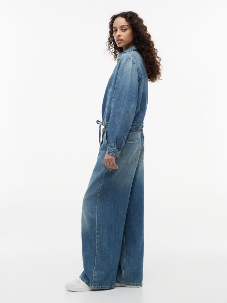 Denim Τζιν Σε Φαρδιά Γραμμή Με Κορδόνι Και Λινό  Γυναίκες