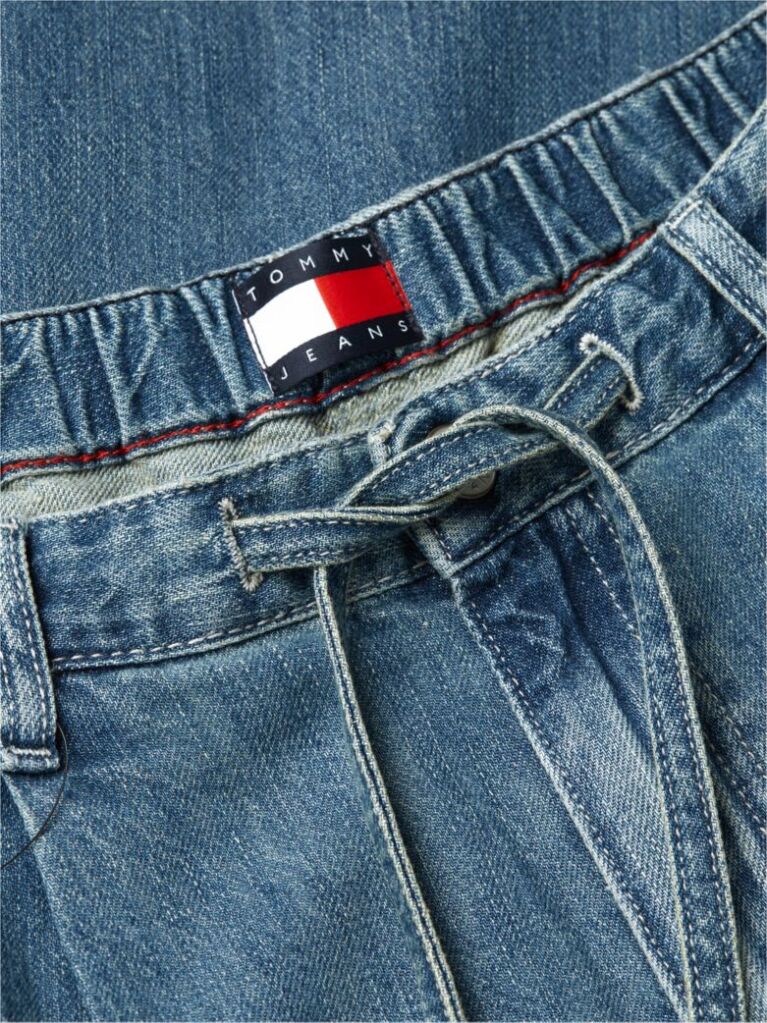 Denim Τζιν Σε Φαρδιά Γραμμή Με Κορδόνι Και Λινό  Γυναίκες