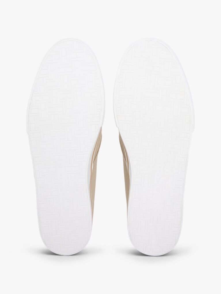Μπεζ Slip-On Sneakers Από Canvas  Άνδρες