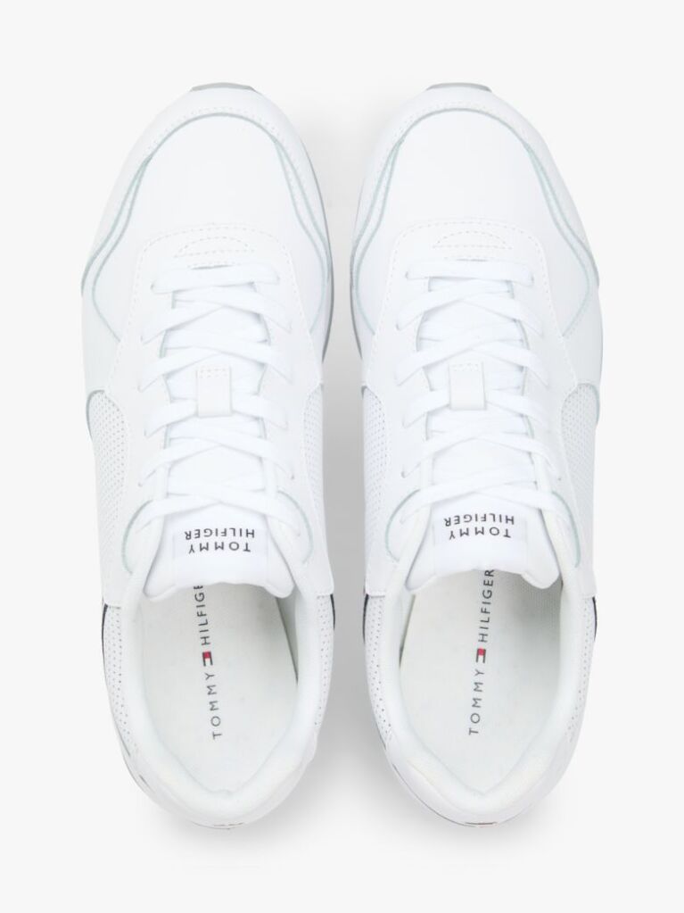 Άσπρο Δερμάτινα Sneakers Με Signature Λεπτομέρεια  Άνδρες