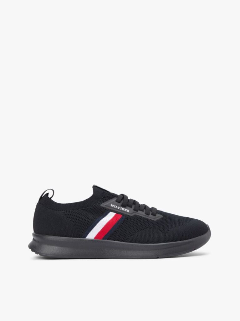 Μαύρο Sneakers Με Πλεκτό Σχέδιο Και Λογότυπο Hilfiger  Άνδρες