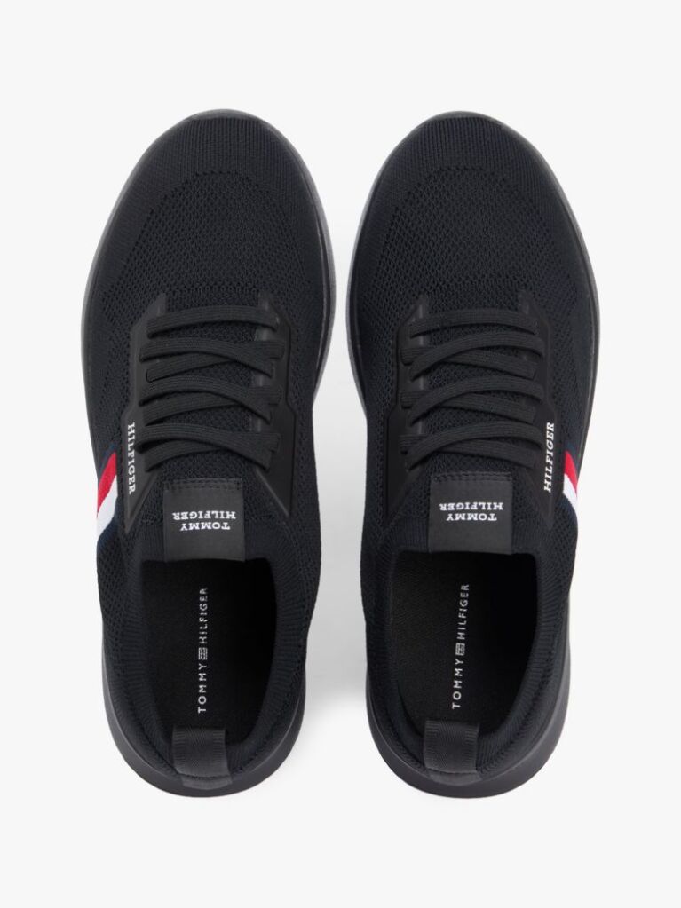 Μαύρο Sneakers Με Πλεκτό Σχέδιο Και Λογότυπο Hilfiger  Άνδρες
