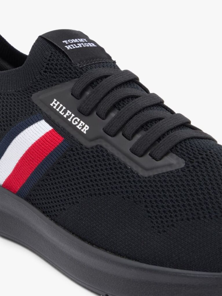 Μαύρο Sneakers Με Πλεκτό Σχέδιο Και Λογότυπο Hilfiger  Άνδρες