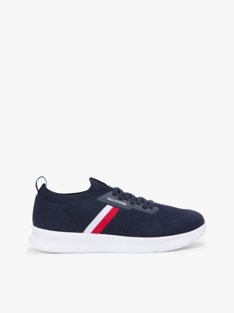 Μπλε Sneakers Με Πλεκτό Σχέδιο Και Λογότυπο Hilfiger  Άνδρες