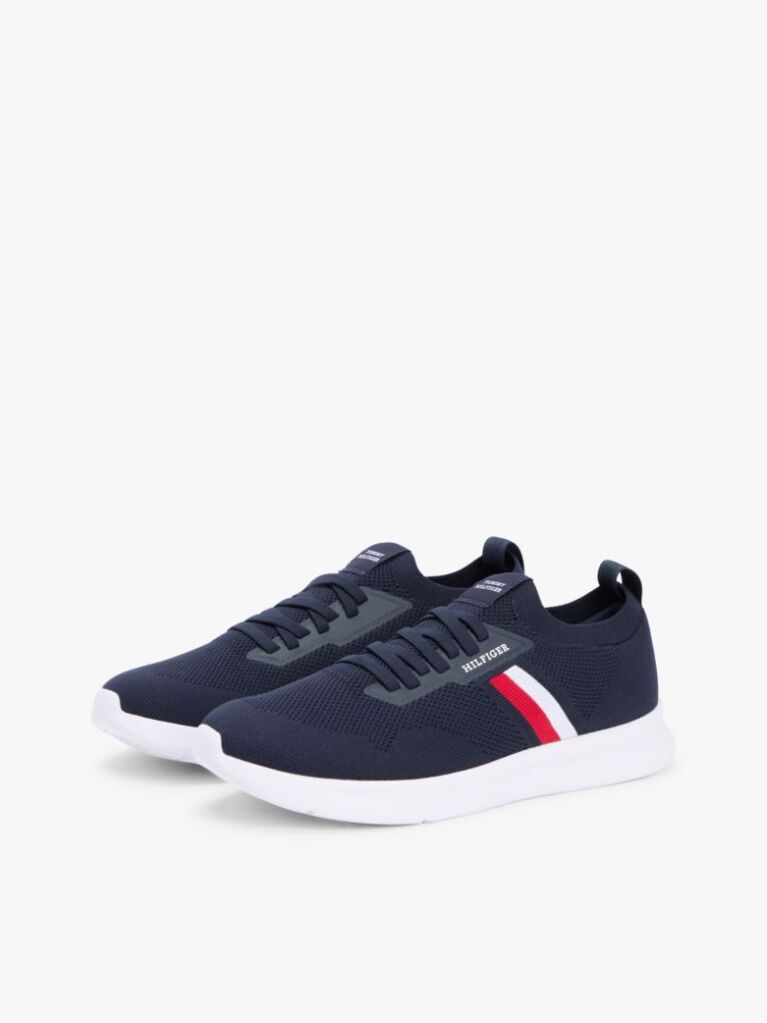 Μπλε Sneakers Με Πλεκτό Σχέδιο Και Λογότυπο Hilfiger  Άνδρες