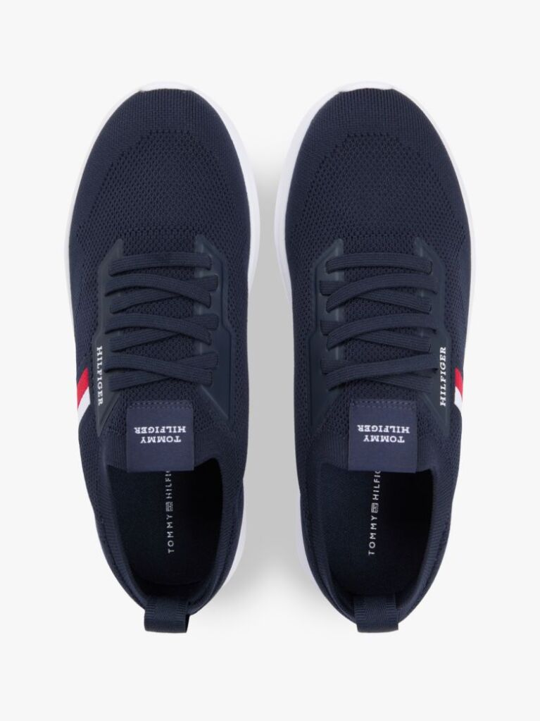 Μπλε Sneakers Με Πλεκτό Σχέδιο Και Λογότυπο Hilfiger  Άνδρες